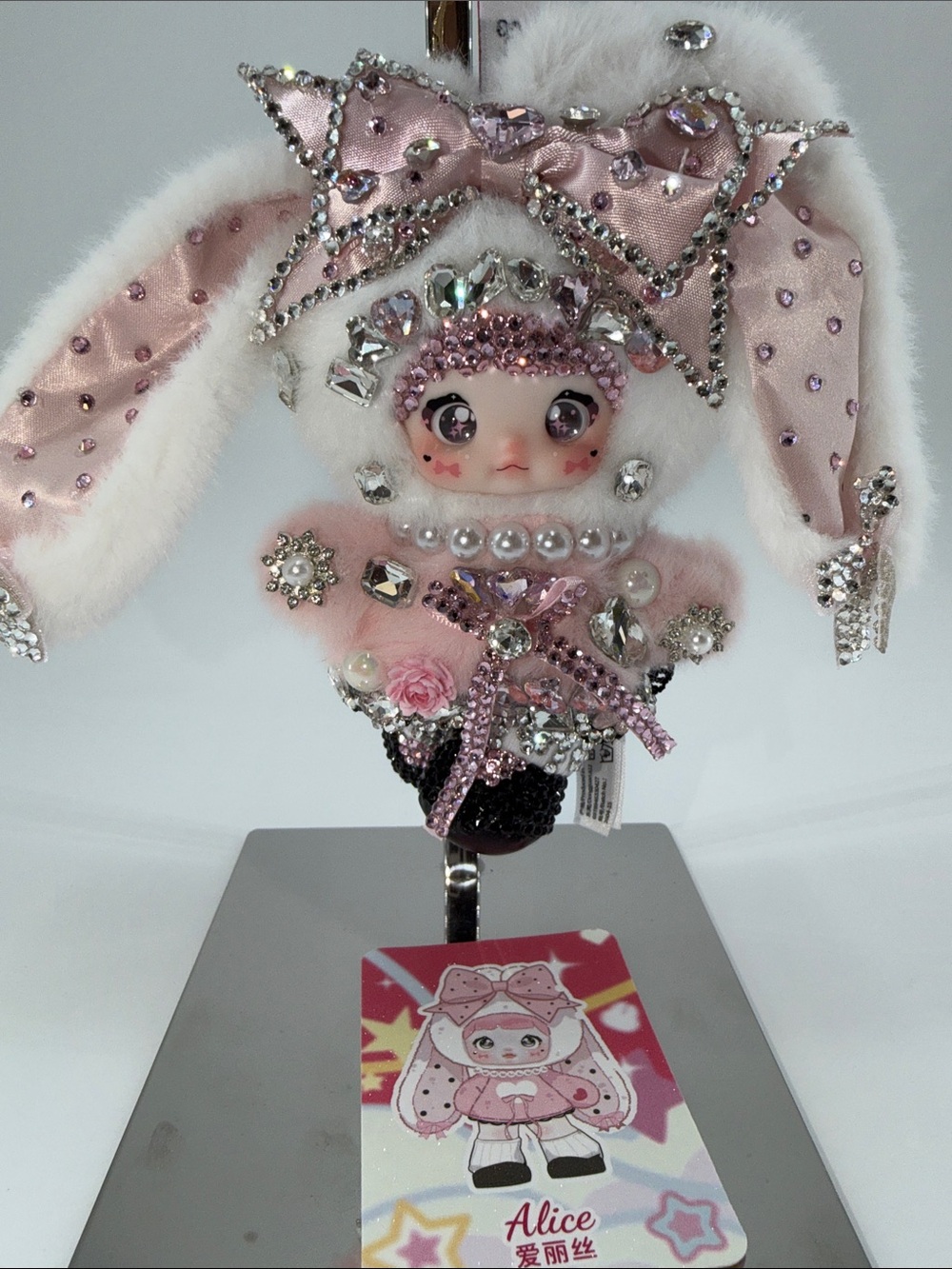 Authentic Nommi Pink Energy Series Alice Plush Pendant Bag Charm NWT